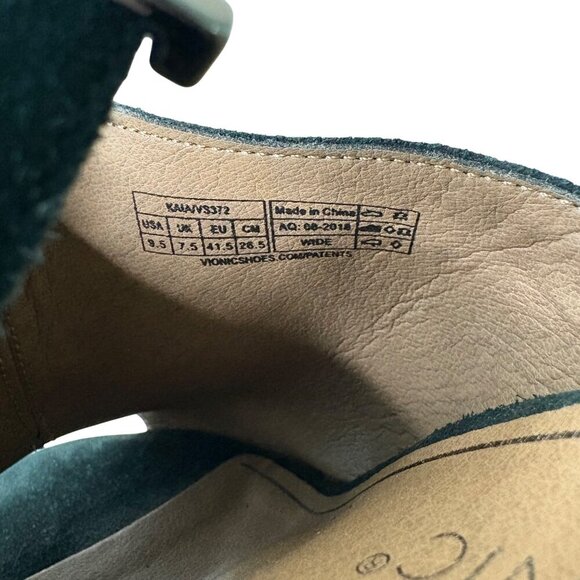 Vionic Kaia Women's Black Suede Block Stacked Heel Sandal Peep Toe Size 9.5 - Picture 6 of 9